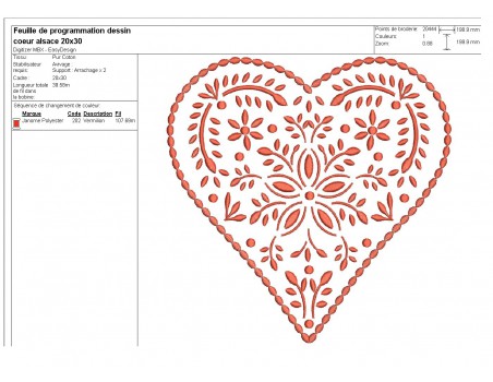 Instand download Embroidery design machine Decorative  heart