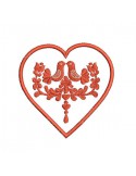 Instand download Embroidery design machine applique  heart Hongrois