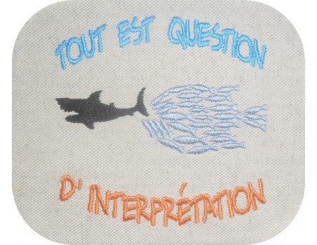 Motif de broderie machine texte question d' interprétation