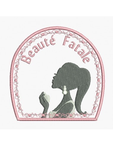 Motif de broderie machine Beauté fatale femme se parfumant