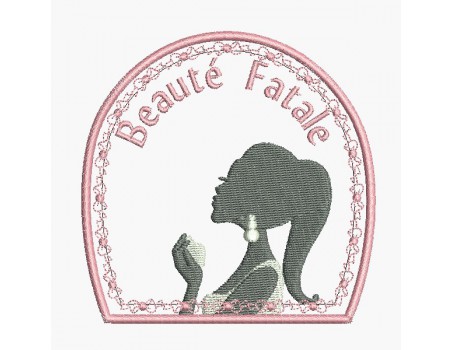 Motif de broderie machine Beauté fatale femme se parfumant