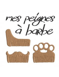 Motif de broderie machine peignes pour barbe