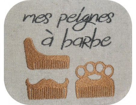 Motif de broderie machine peignes pour barbe