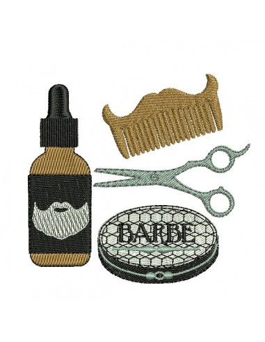 Motif de broderie machine soins pour barbe