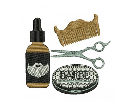 Motif de broderie machine soins pour barbe