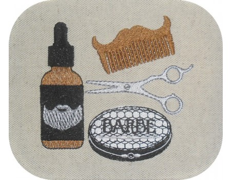 Motif de broderie machine soins pour barbe