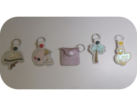 Instant download machine embroidery design duck mylar keychains ith