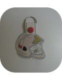 Instant download machine embroidery design firefighter helmet mylar keychains ith