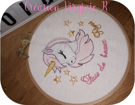 Instant download machine embroidery design  Unicorn heart