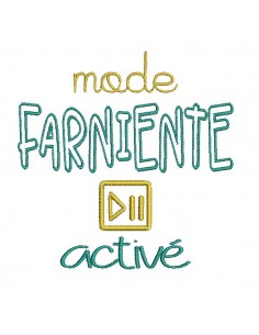 Motif de broderie  machine texte mode  farniente