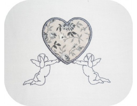 motif de broderie anges coeur