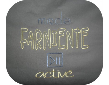 Motif de broderie  machine texte mode  farniente