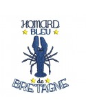 Instand download Embroidery design machine Brittany blue lobster