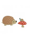 Motif de broderie machine  hérisson avec l\'escargot