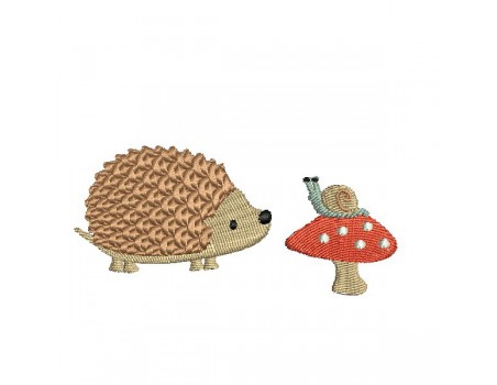 Instant download machine embroidery hedgehog with his backpack