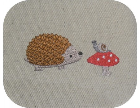 Instant download machine embroidery hedgehog with his backpack