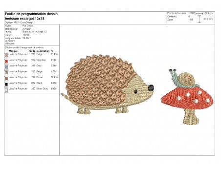 Instant download machine embroidery hedgehog with his backpack