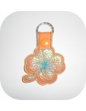 Instant download machine embroidery design 4 leaf clover  mylar keychains ith