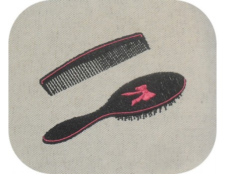 Motif de broderie machine Ensemble brosse et peigne