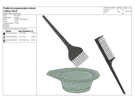 instant download machine embroidery design brush and comb