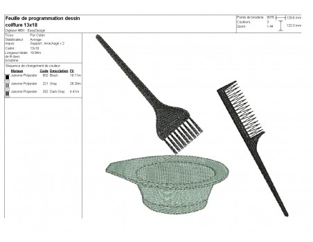 instant download machine embroidery design brush and comb