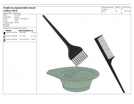 instant download machine embroidery design brush and comb