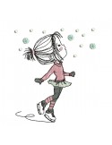 Instant download machine embroidery design little girl ice skater