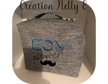 Motif de broderie machine boy power