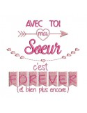 Instant dowload machine  Embroidery design sister forever