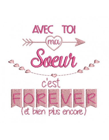 Motif de broderie  machine texte soeur  forever