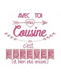 Instant dowload machine  Embroidery design cousin forever