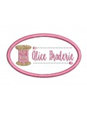 Motif de broderie machine étiquette couture