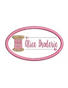 Motif de broderie machine étiquette couture