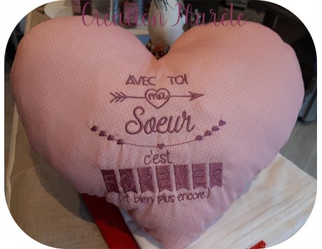 Motif de broderie  machine texte soeur  forever