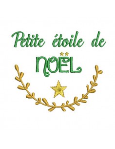 Motif de broderie machine petite étoile  de noël