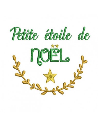 Motif de broderie machine petite étoile  de noël