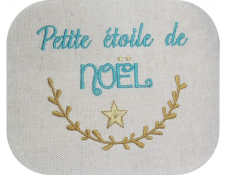 Motif de broderie machine petite étoile  de noël