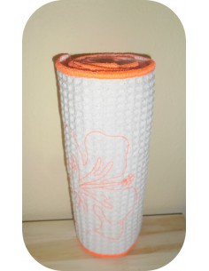 Motif de broderie machine essuie-tout hibiscus  ITH