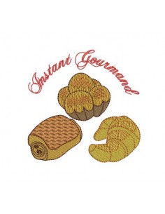 Motif de broderie viennoiseries