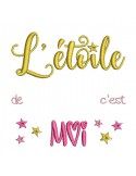 Motif de broderie  machine texte Etoile de à personnaliser