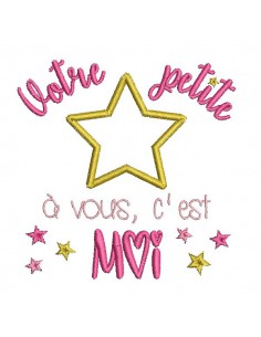 Motif de broderie  machine texte votre petite étoile
