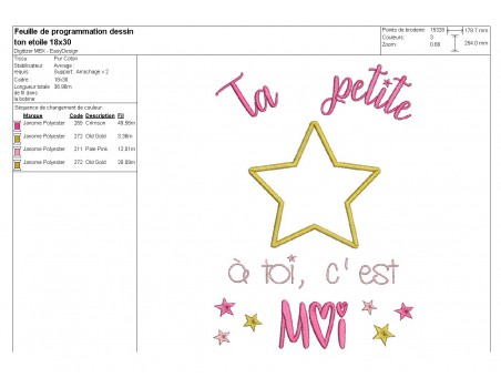 Instant dowload machine  Embroidery design  your little star