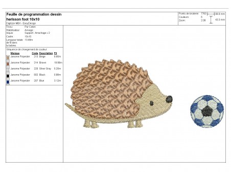 Instant download machine embroidery hedgehog with a snail