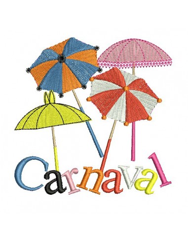 Motif de broderie machine parapluies carnaval de Dunkerque