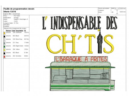 Instant download machine embroidery design  chip shop from the north