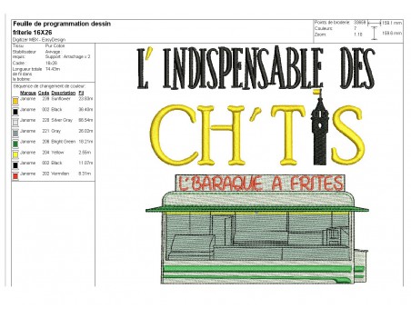 Instant download machine embroidery design  chip shop from the north