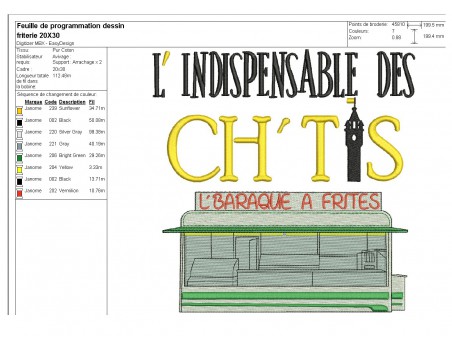 Instant download machine embroidery design  chip shop from the north