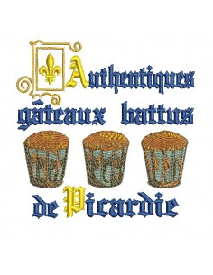 Motif de broderie machine gâteau  battu de Picardie