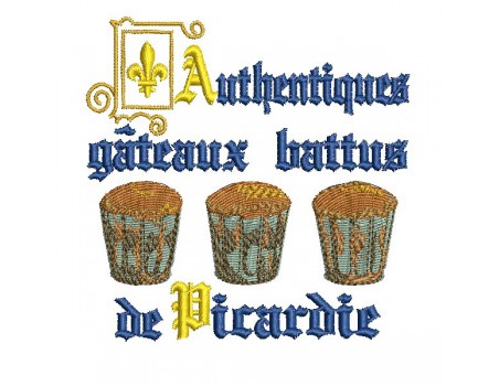 Motif de broderie machine gâteau  battu de Picardie