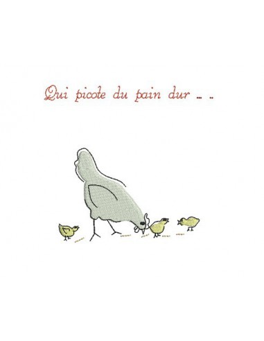 Motif de broderie poule  picota